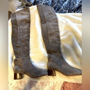 Tory Burch OTK over the knee suede leather boots